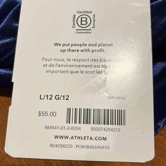 Athleta Girl High Rise Chit Chat Velvet Blue Tight size Large/12 - Picture 6 of 8